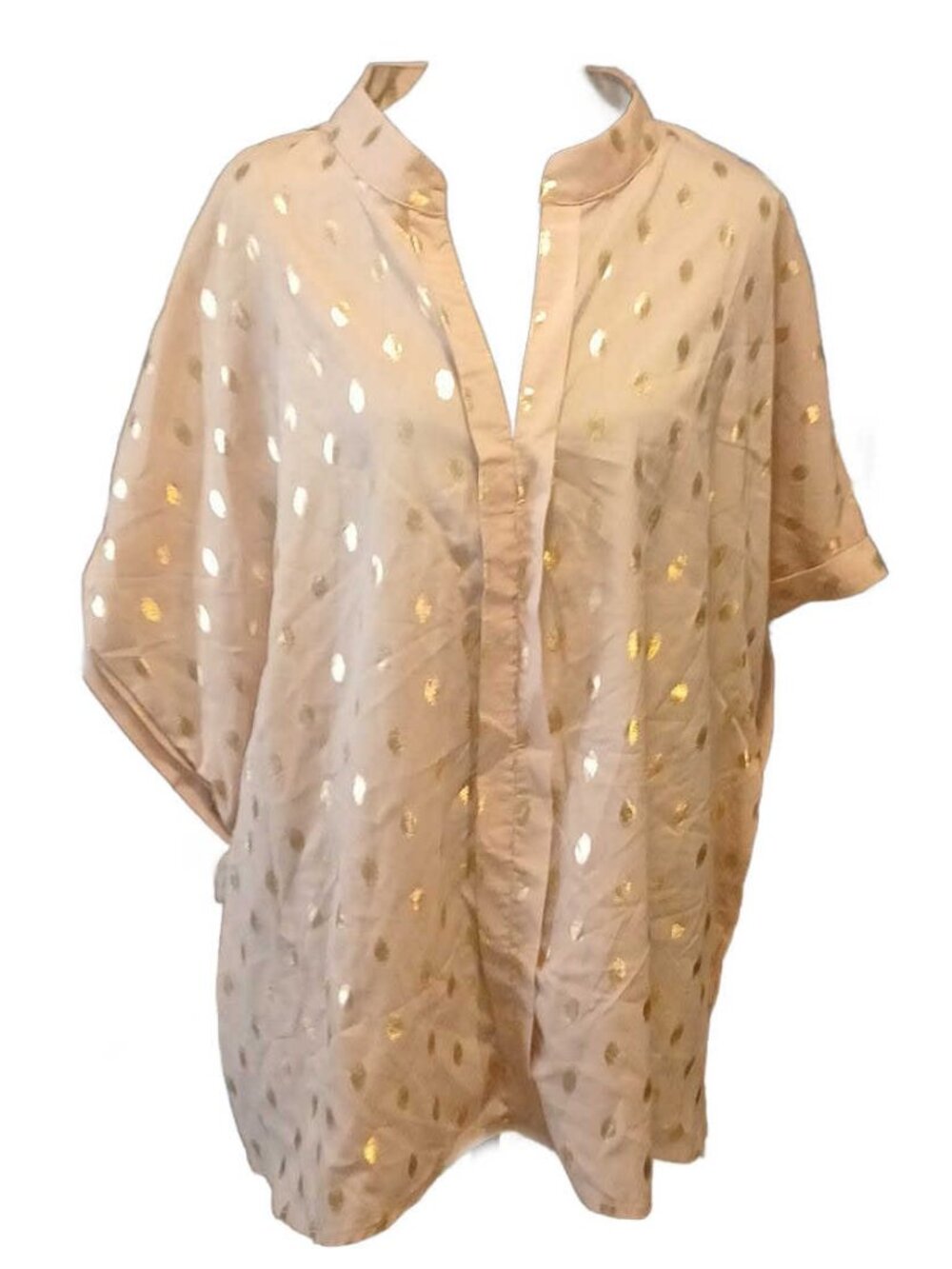 ✨ SHEIN CURVE 4XL Gold Foil Dot Blouse ✨